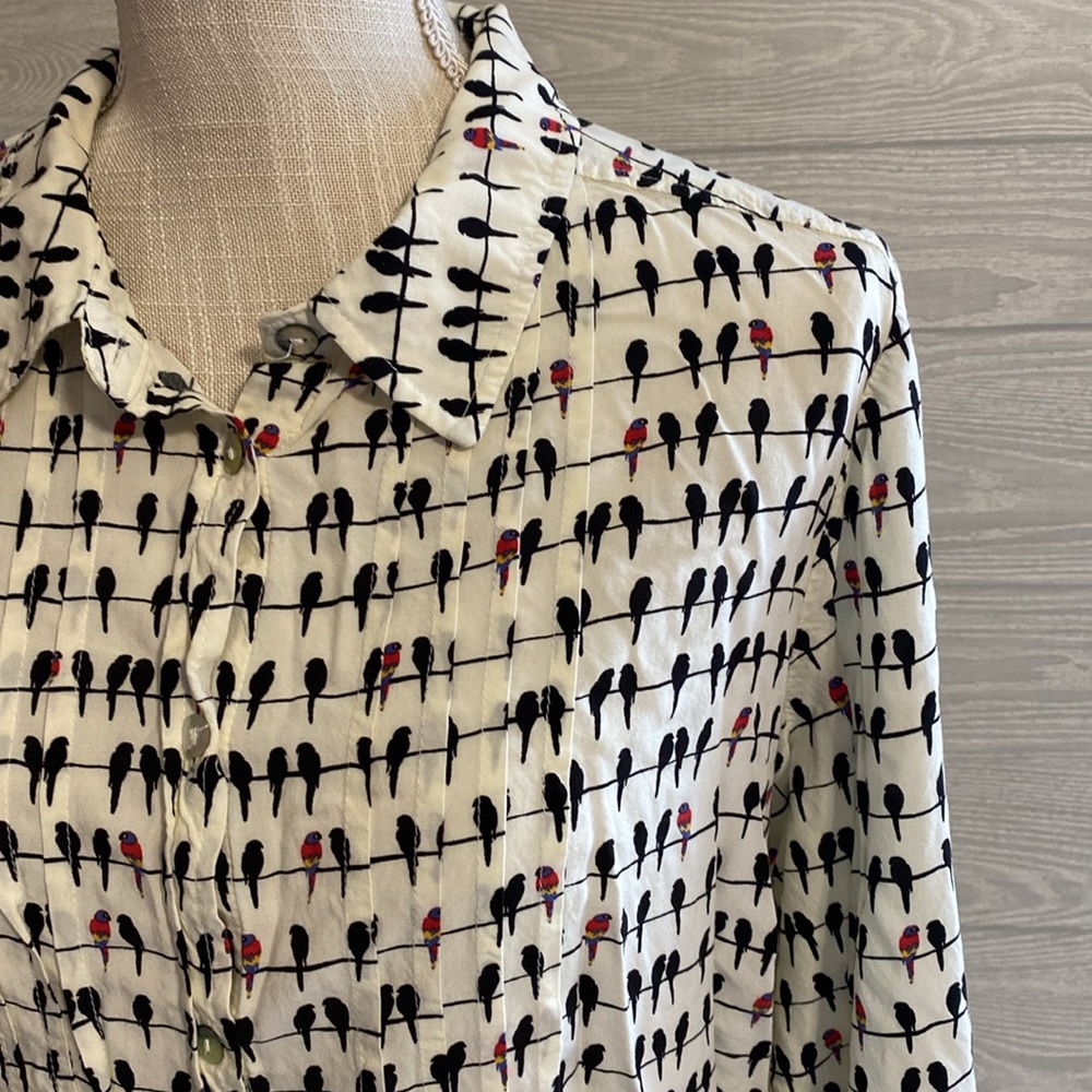 Bird pattern button down shirt. Size 1X